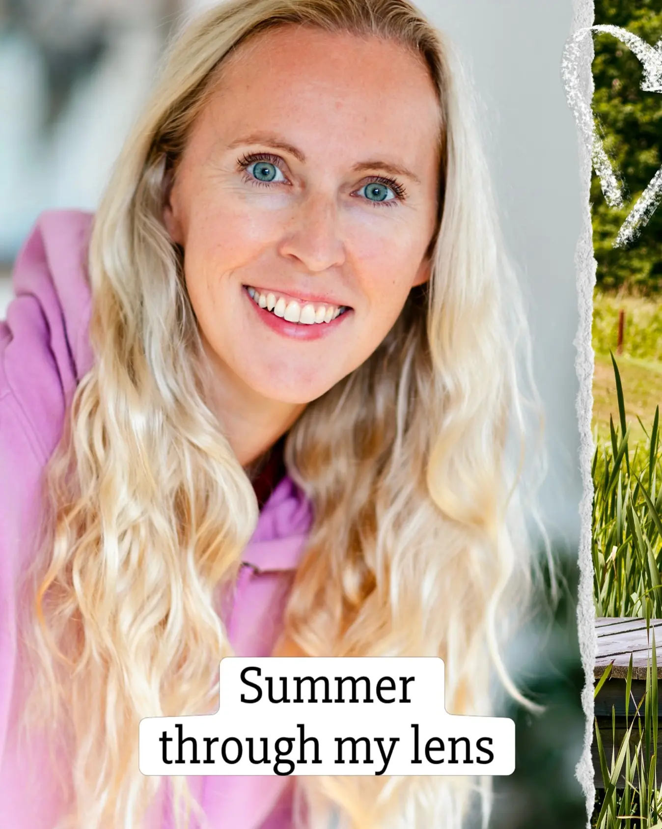 Smiling woman with long blonde hair, from a look back at summer portraits